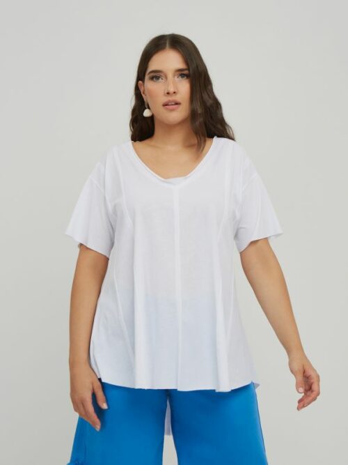 Tee-shirt blanc et bleu - Mat Fashion