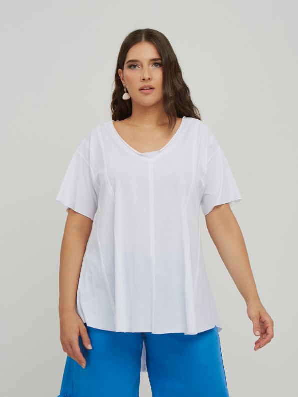 Tee-shirt blanc et bleu - Mat Fashion