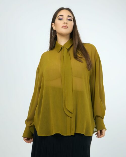 Blouse lime col lavalière Mat Fashion